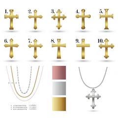 Kreuz Halskette mit Wunschgravur | 925 Silber | 3 Kettentypen