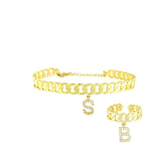 Bracelet and ring with initials
