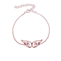 Angel wings bracelet with initials