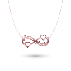 Infinity necklace heart & desired name