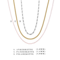 Name necklace with desired name & heart motif